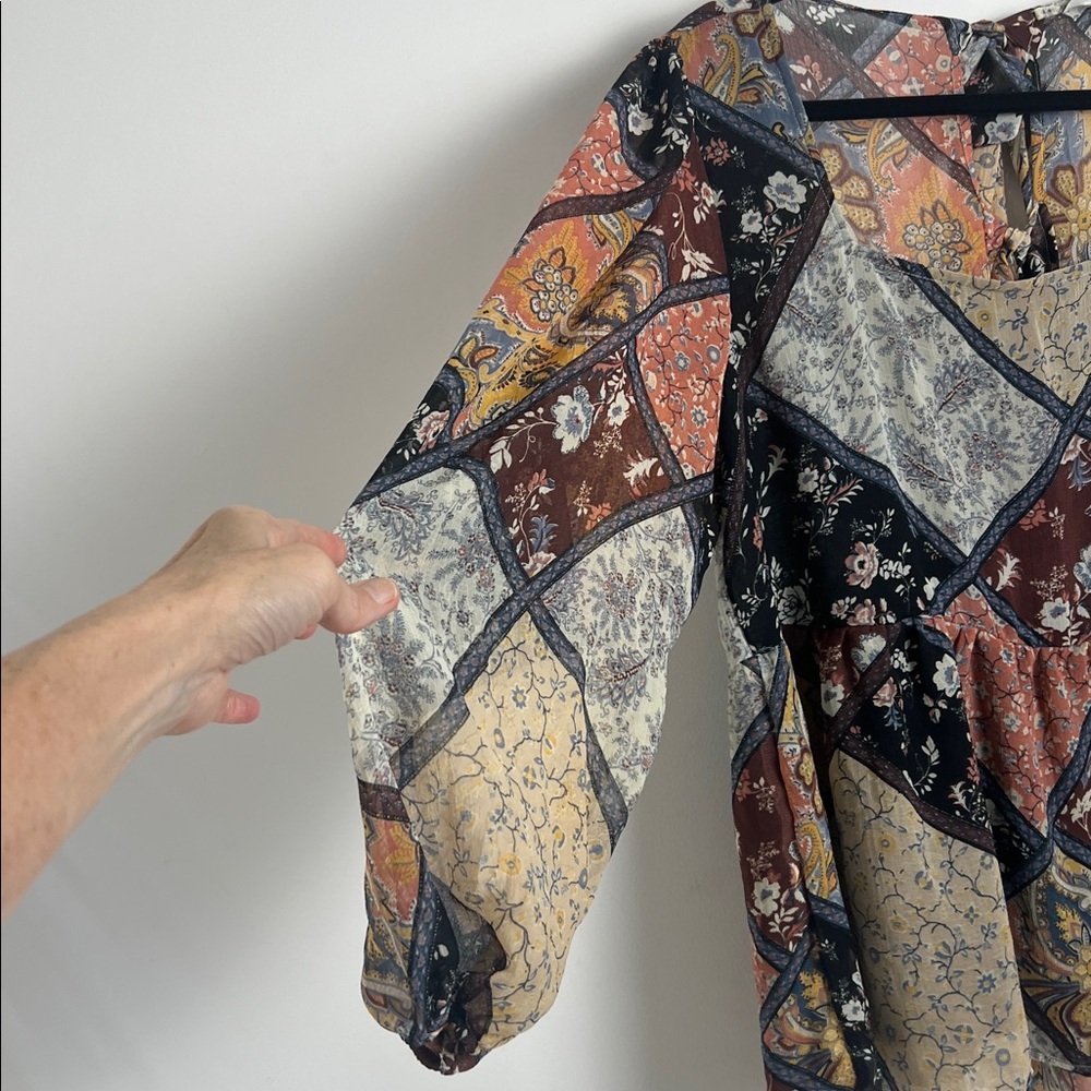 American Eagle Multi Color Patchwork Pattern Tie … - image 6